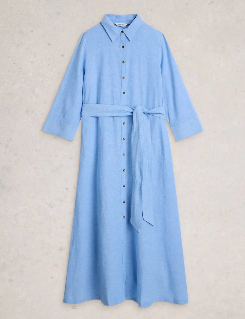 Pure Linen Maxi Shirt Dress