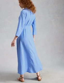 Pure Linen Maxi Shirt Dress