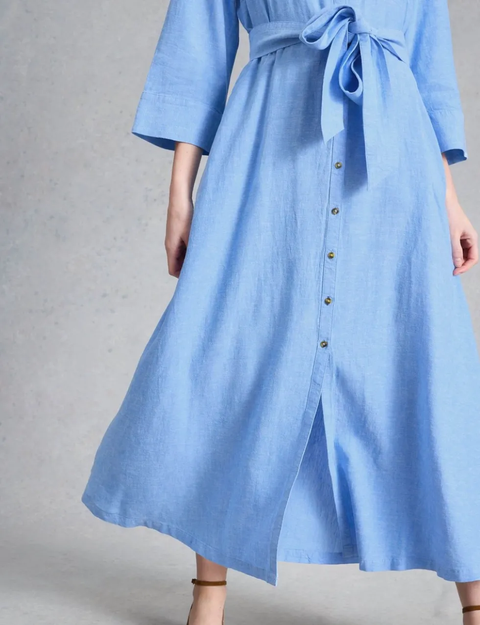 Pure Linen Maxi Shirt Dress