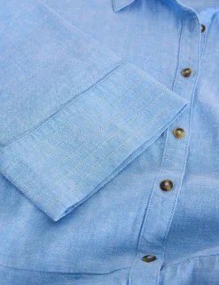 Pure Linen Maxi Shirt Dress
