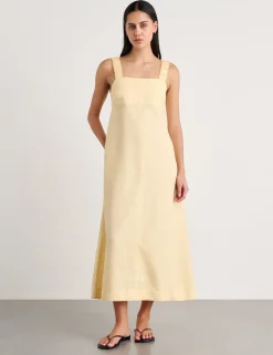 Pure Linen Maxi Smock Dress