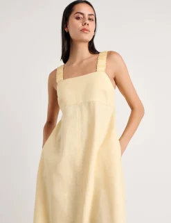 Pure Linen Maxi Smock Dress