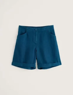 Pure Linen Mid Rise Shorts