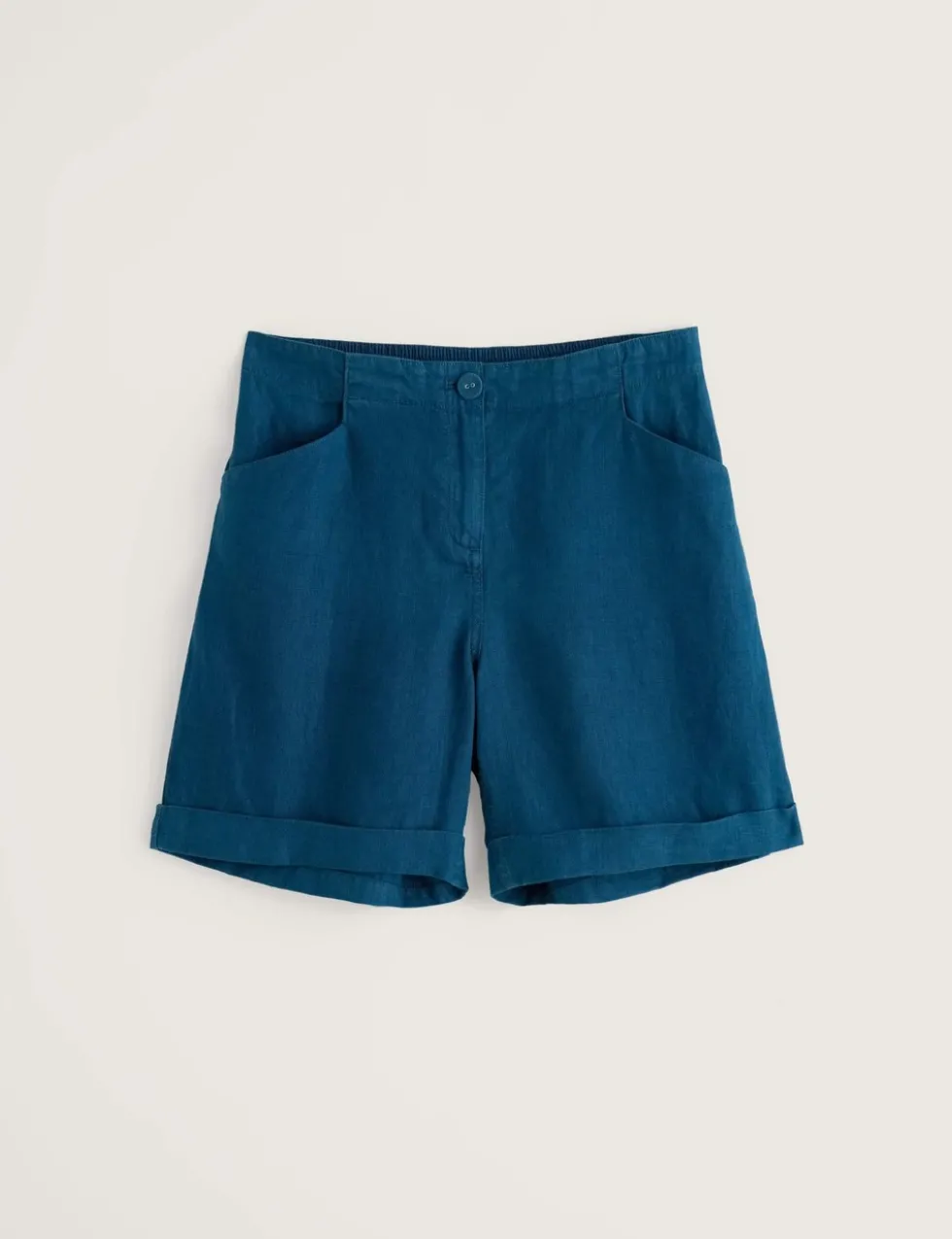 Pure Linen Mid Rise Shorts