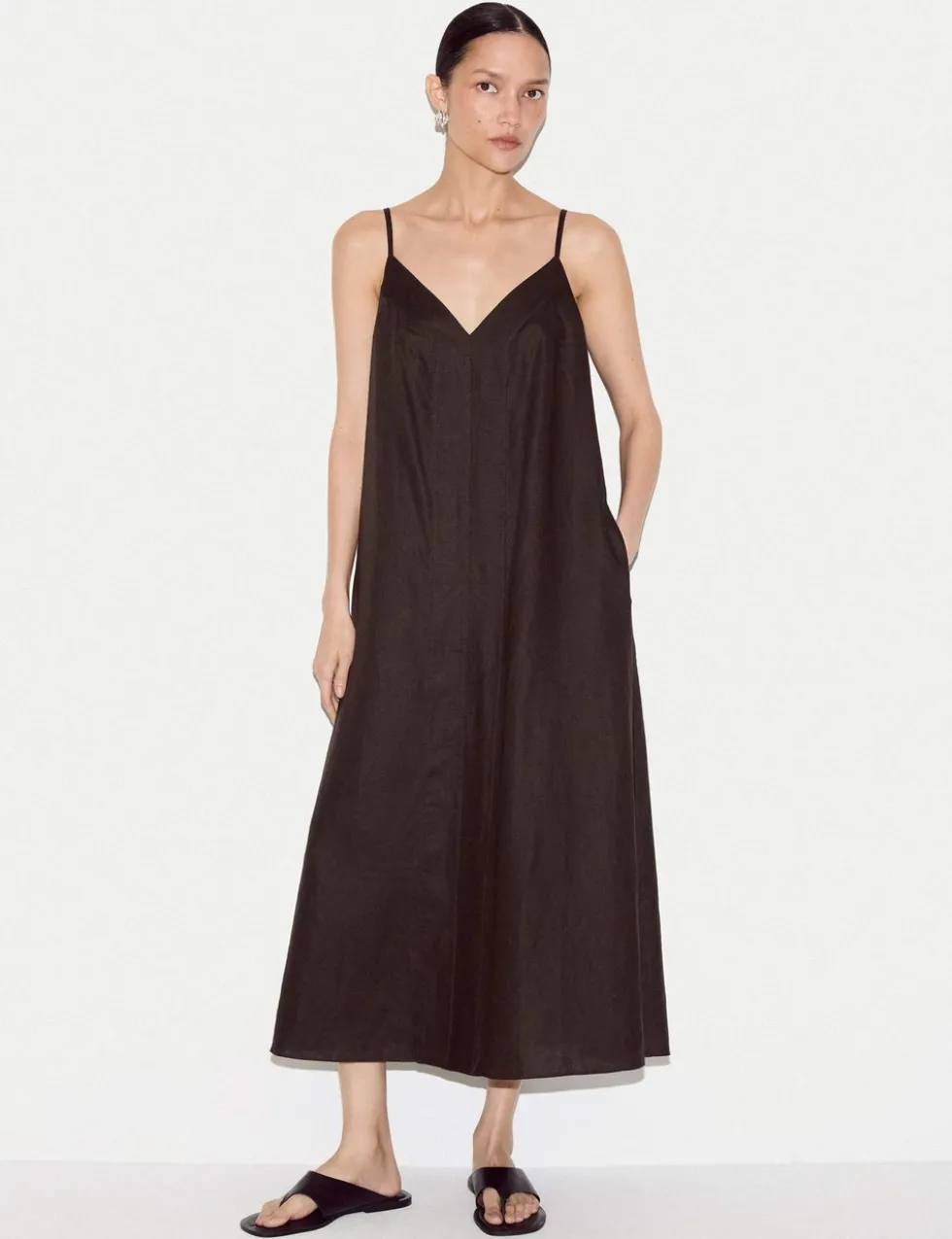 Pure Linen Midaxi Slip Dress