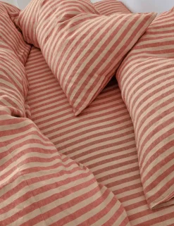 Pure Linen Pembroke Stripe Fitted Sheet