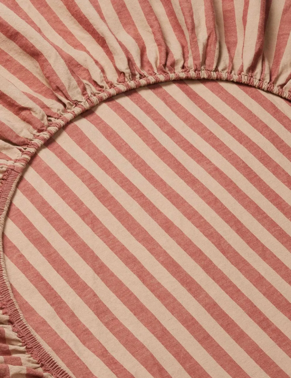 Pure Linen Pembroke Stripe Fitted Sheet