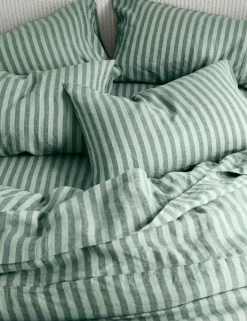 Pure Linen Pembroke Stripe Fitted Sheet
