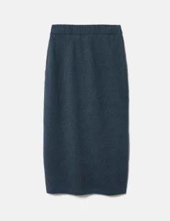 Pure Linen Pocket Detail Midi Pencil Skirt