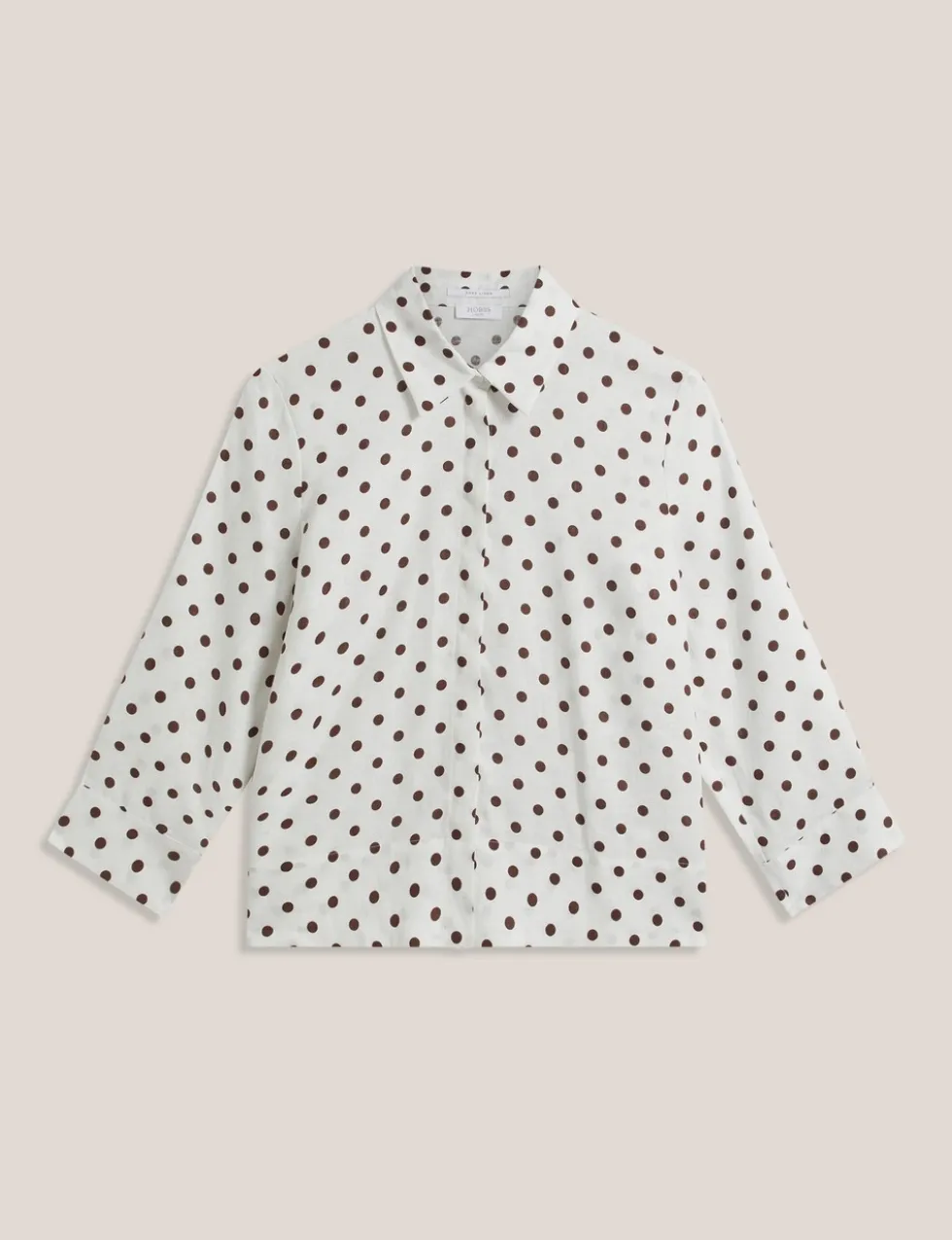 Pure Linen Polka Dot Button Through Shirt