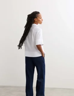 Pure Linen Popover Blouse