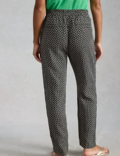 Pure Linen Printed Tapered Trousers
