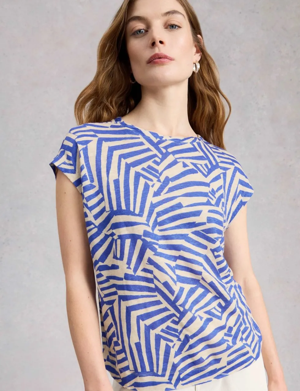 Pure Linen Printed T-Shirt