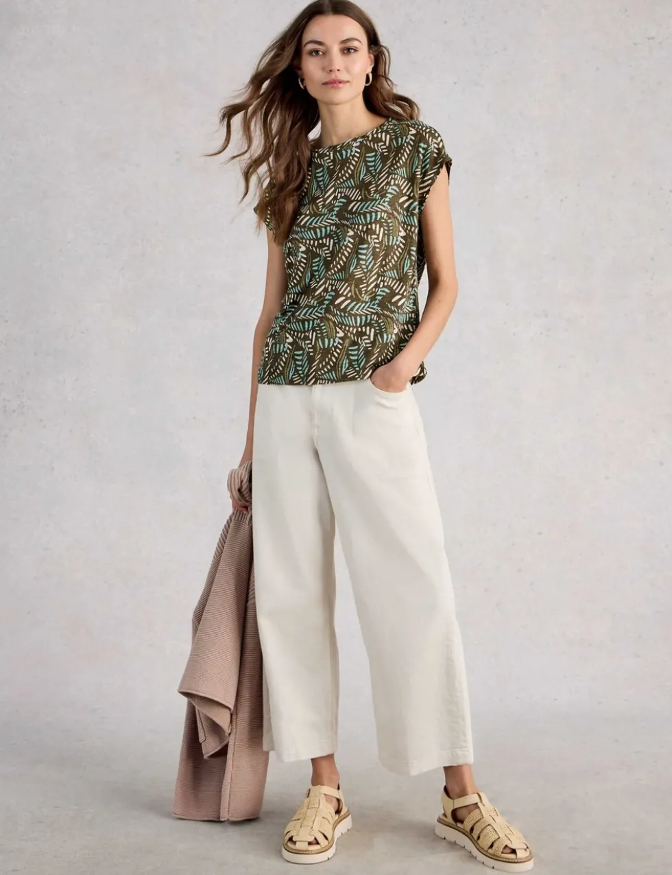 Pure Linen Printed T-Shirt