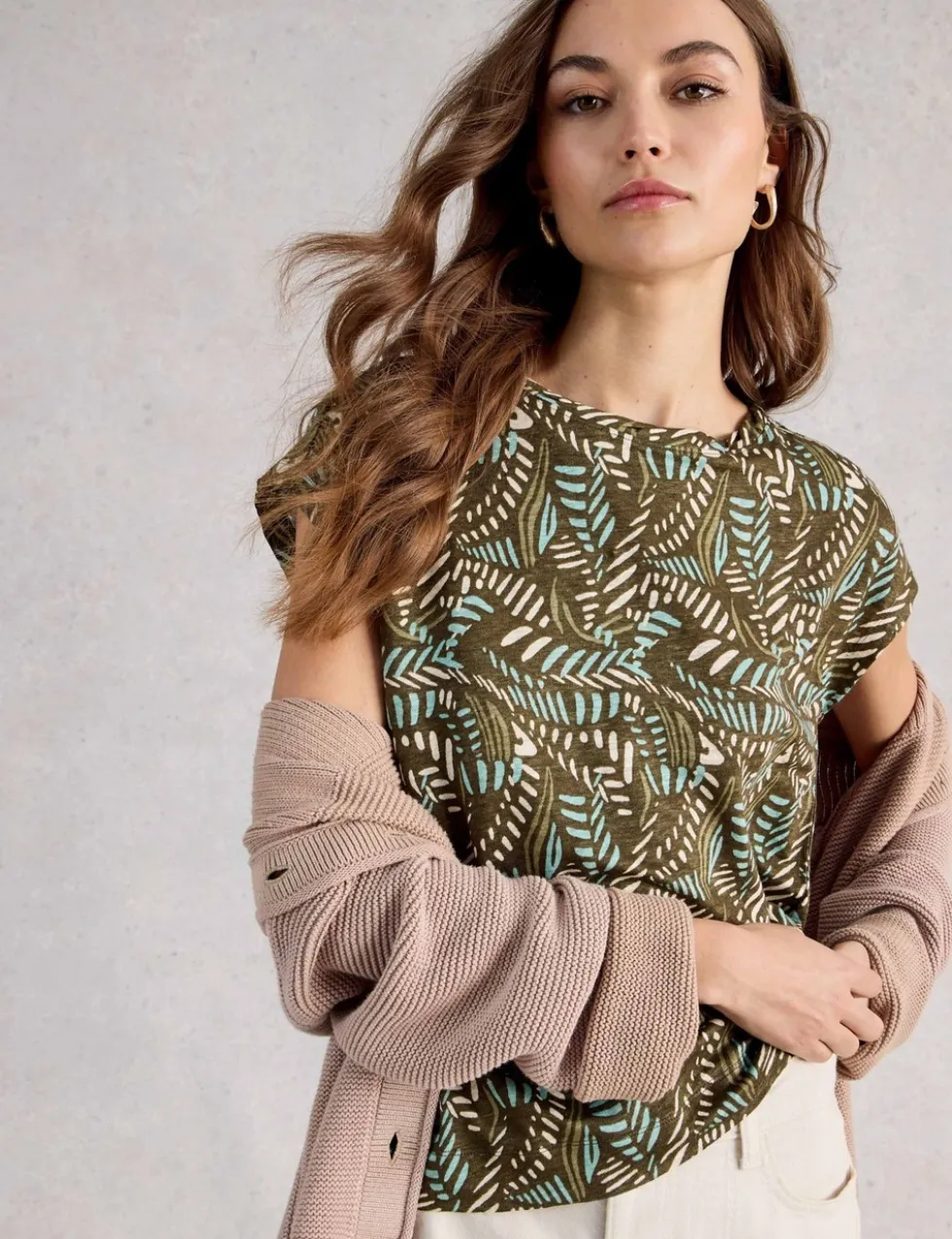 Pure Linen Printed T-Shirt