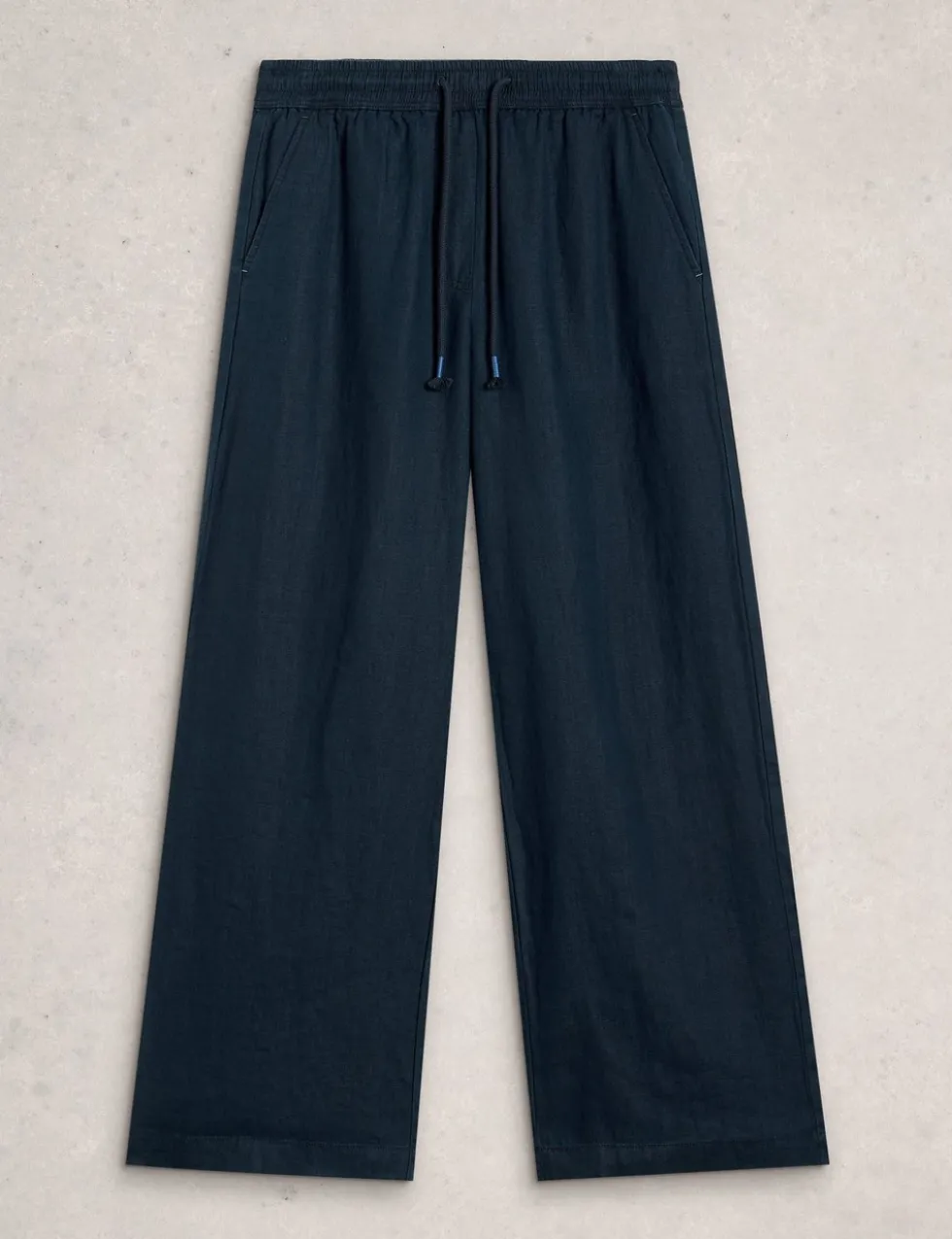 Pure Linen Printed Wide Leg Trousers