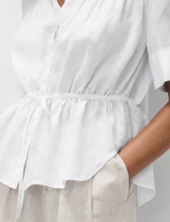 Pure Linen Relaxed Drawstring Shirt