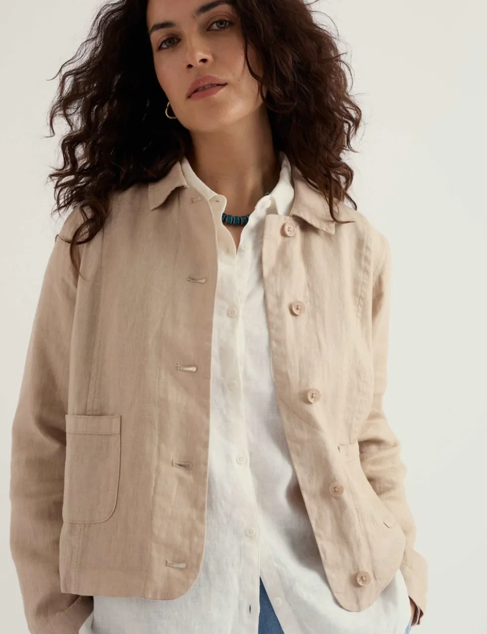 Pure Linen Relaxed Lightweight Jacket