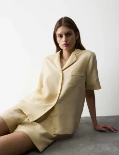 Pure Linen Revere Shortie Pyjama Set