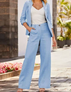 Pure Linen Ruched Sleeve Blazer