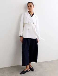 Pure Linen Short Trench Style Coat