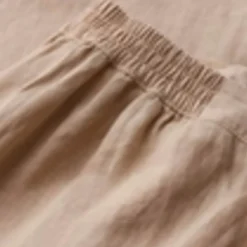 Pure Linen Side Zip Wide Leg Culottes