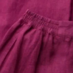 Pure Linen Side Zip Wide Leg Culottes
