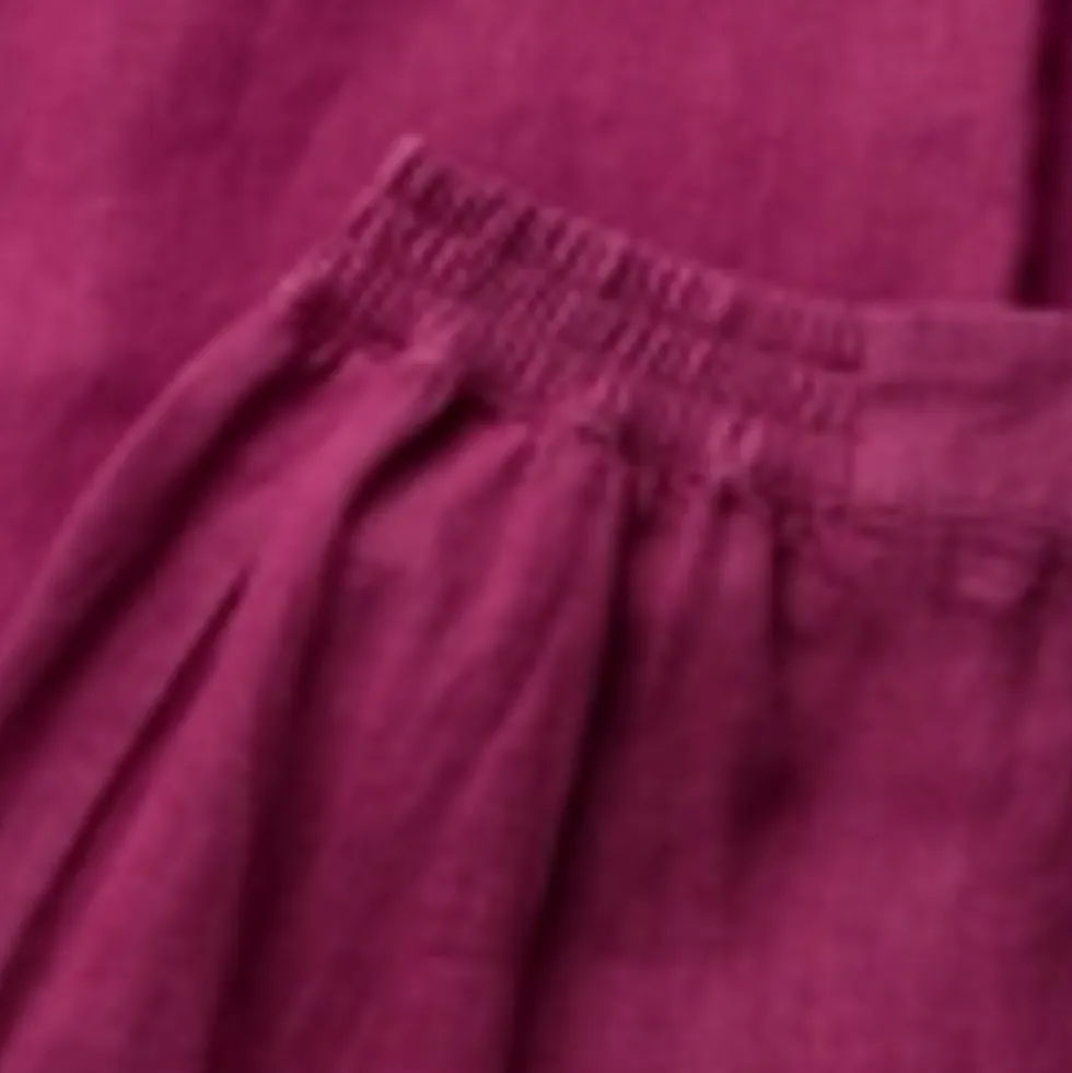 Pure Linen Side Zip Wide Leg Culottes