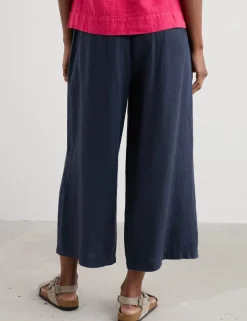 Pure Linen Side Zip Wide Leg Culottes