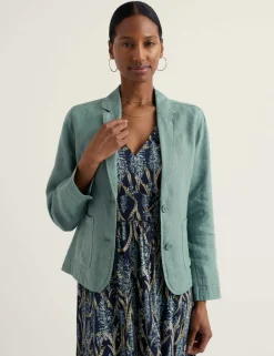 Pure Linen Single Breasted Blazer