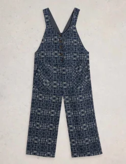 Pure Linen Sleeveless Ankle Grazer Dungarees