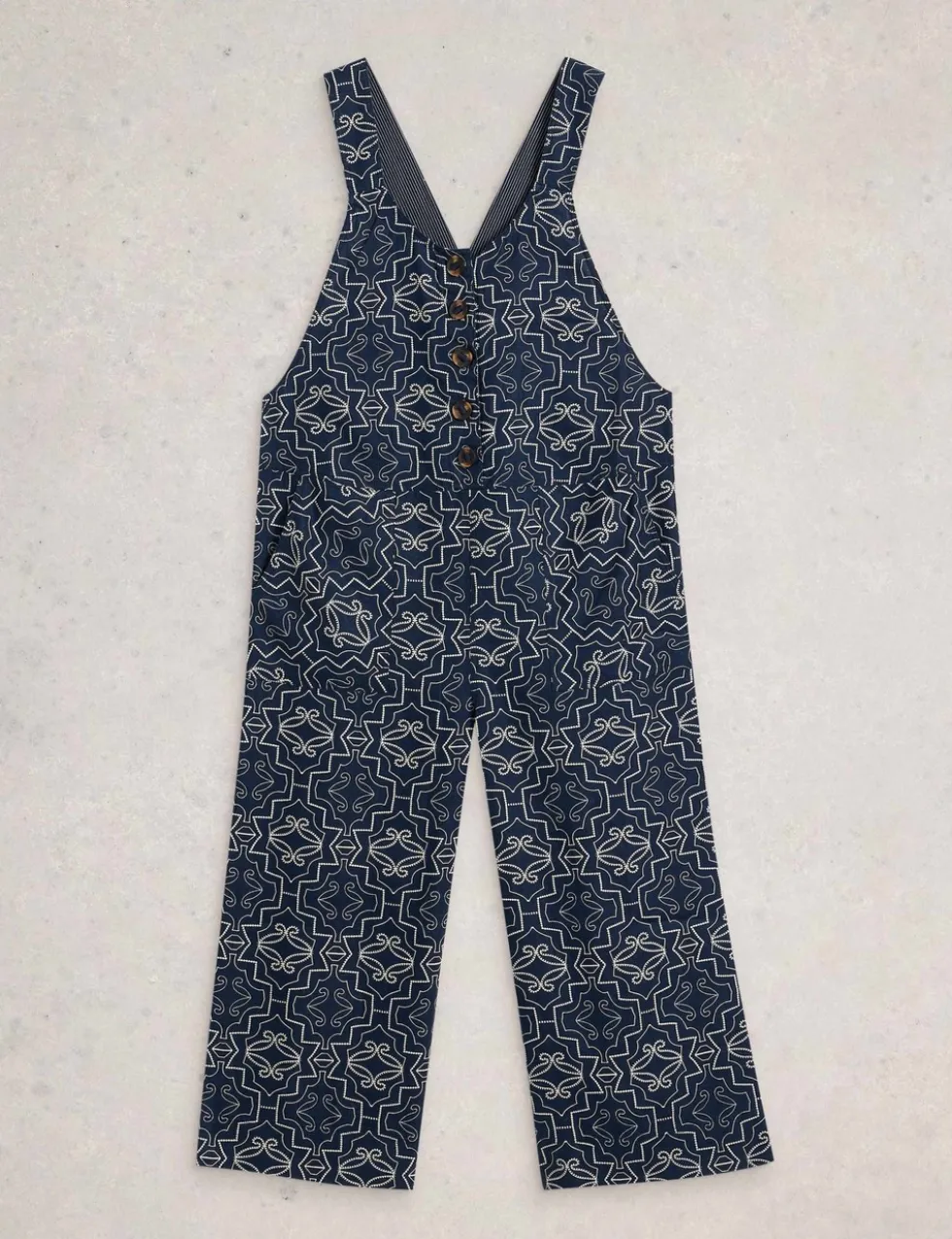 Pure Linen Sleeveless Ankle Grazer Dungarees