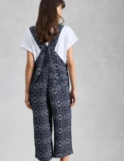 Pure Linen Sleeveless Ankle Grazer Dungarees