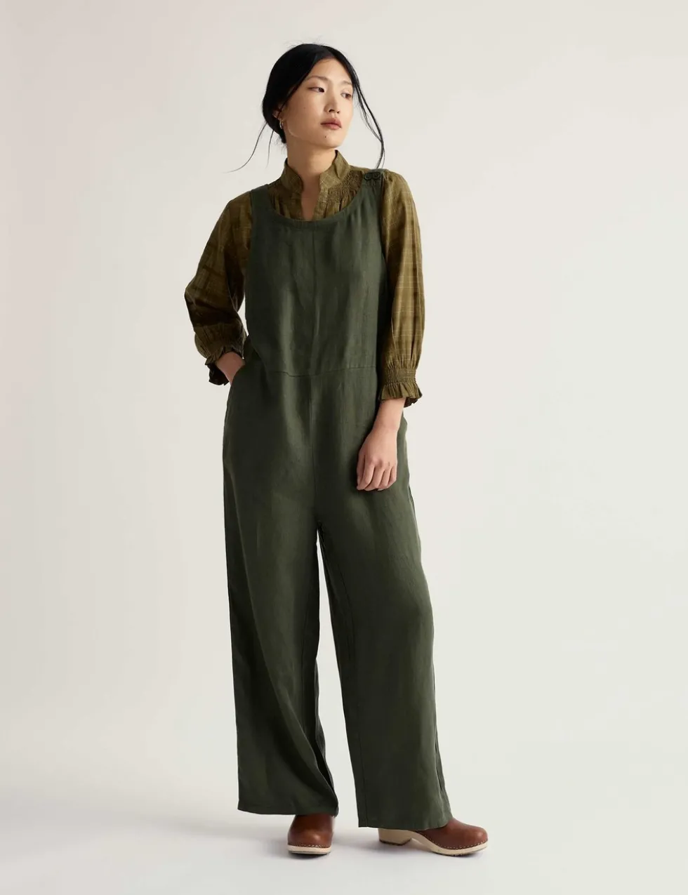 Pure Linen Sleeveless Jumpsuit