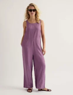 Pure Linen Sleeveless Jumpsuit