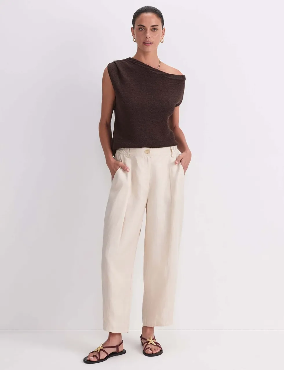 Pure Linen Straight Leg Chinos
