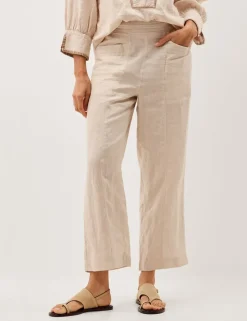 Pure Linen Straight Leg Trousers