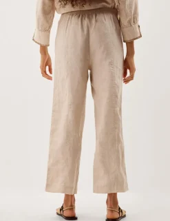 Pure Linen Straight Leg Trousers