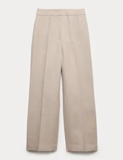 Pure Linen Straight Leg Trousers
