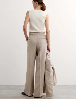 Pure Linen Straight Leg Trousers