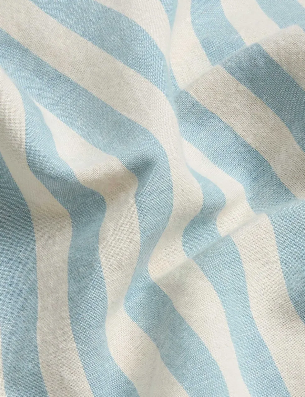 Pure Linen Striped Flat Sheet