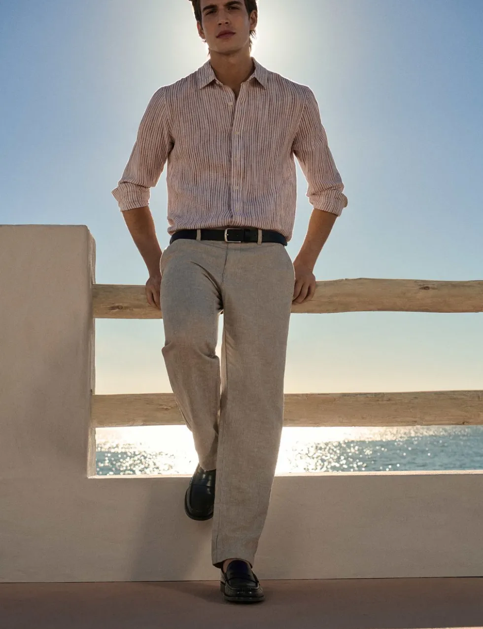 Pure Linen Striped Shirt