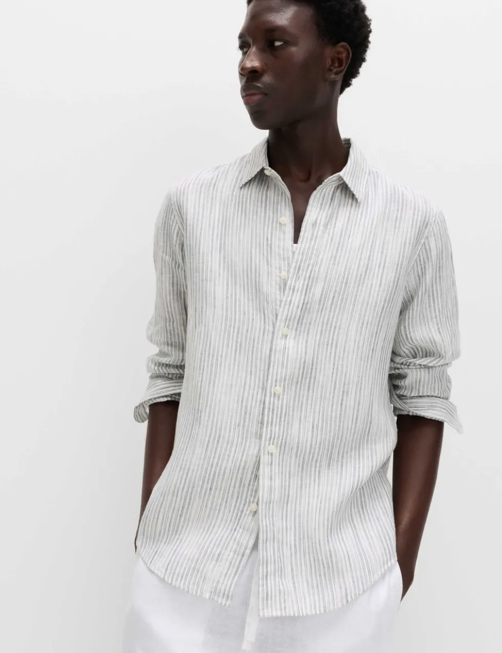 Pure Linen Striped Shirt