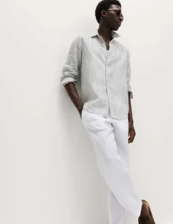 Pure Linen Striped Shirt