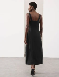 Pure Linen Structured Waisted Dress