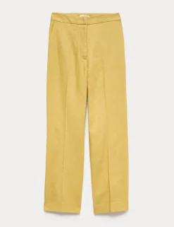 Pure Linen Tailored Straight Leg Trousers