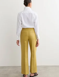 Pure Linen Tailored Straight Leg Trousers