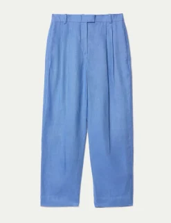 Pure Linen Tapered Ankle Grazer Trousers