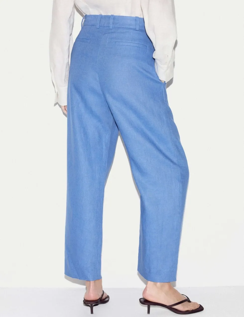 Pure Linen Tapered Ankle Grazer Trousers