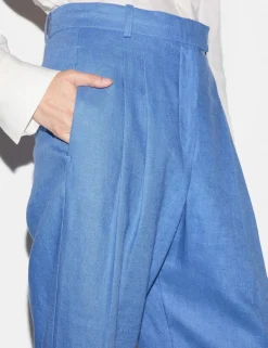 Pure Linen Tapered Ankle Grazer Trousers
